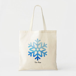 Custom Minimal Coole ästhetische Blue Snowflake Tragetasche