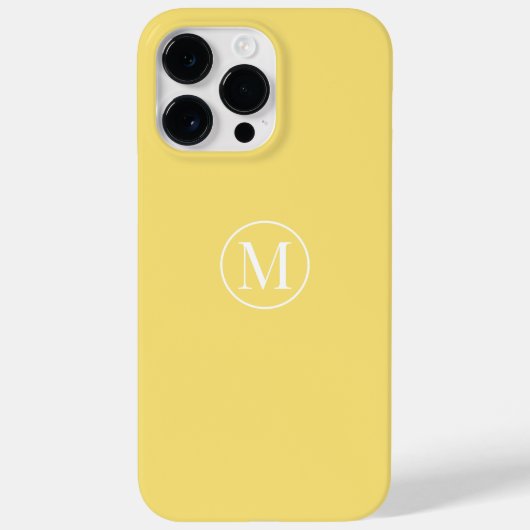 Custom Minimal Elegante Monogram Lemon Yellow Soft Case-Mate iPhone Hülle (Rückseite)