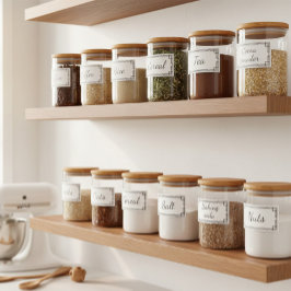 Custom Minimal Kitchen Storage Labels