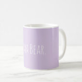 Custom Minimal Mama Bear Lilac Lila Kaffeetasse (VorderseiteRechts)