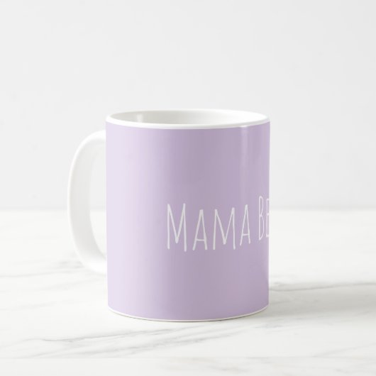 Custom Minimal Mama Bear Lilac Lila Kaffeetasse (Vorderseite Links)