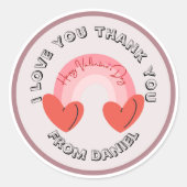 Custom Minimal Round Name and Message Design Runder Aufkleber (Vorderseite)