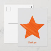 Custom Minimalis Geometric Modern Orange Star Postkarte (Vorne/Hinten)