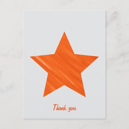 Custom Minimalis Geometric Modern Orange Star Postkarte (Vorderseite)