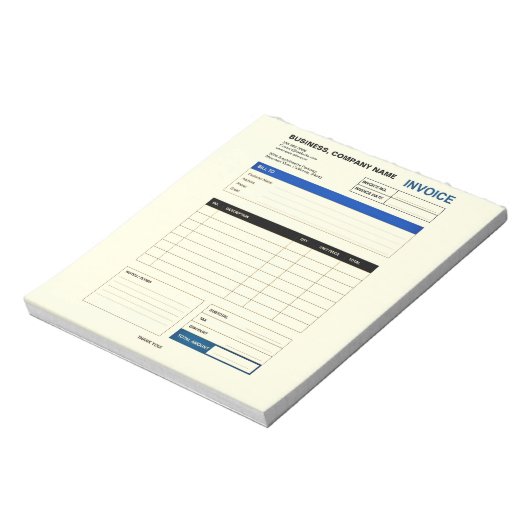 Custom Minimalist Business Invoice Sales Receipt Notizblock (Rotiert)