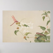 CUSTOM Minimalist Dragonfly & Caterpillar Print Poster (Vorne)