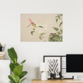 CUSTOM Minimalist Dragonfly & Caterpillar Print Poster (Heimbüro)