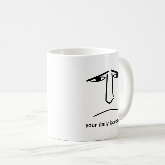 Custom Minimalist Expression Design Man Face Kaffeetasse (VorderseiteRechts)