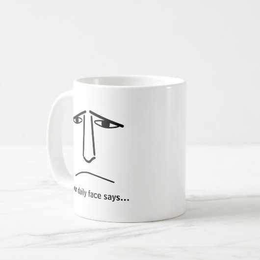 Custom Minimalist Expression Design Man Face Kaffeetasse (Vorderseite Links)