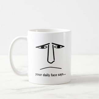 Custom Minimalist Expression Design Man Face Kaffeetasse