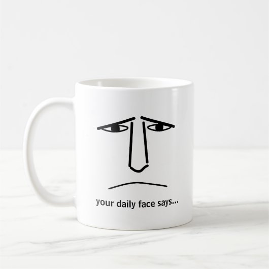 Custom Minimalist Expression Design Man Face Kaffeetasse (Links)
