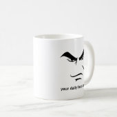 Custom Minimalist Expression Design Scowl Man Face Kaffeetasse (VorderseiteRechts)
