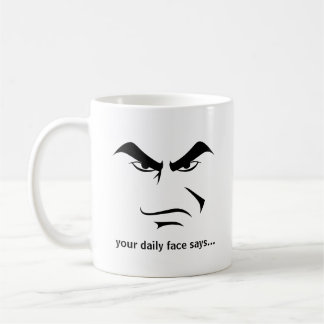Custom Minimalist Expression Design Scowl Man Face Kaffeetasse