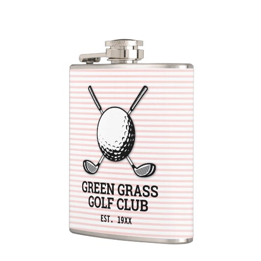 Custom Minimalist Golf Club Logo Design Flask Flachmann (Links)