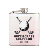 Custom Minimalist Golf Club Logo Design Flask Flachmann (Vorderseite)