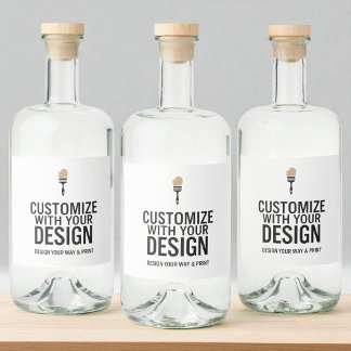 Custom Minimalist Personalized Company Branded  Alkoholflaschenetikett