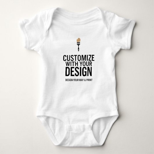 Custom Minimalist Personalized Company Branded Baby Strampler (Vorderseite)
