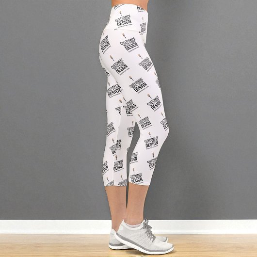 Custom Minimalist Personalized Company Branded Capri Leggings