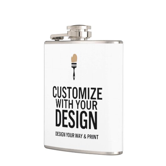 Custom Minimalist Personalized Company Branded  Flachmann (Links)