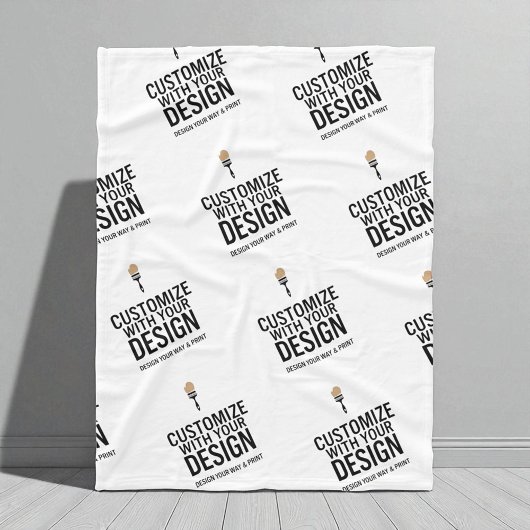 Custom Minimalist Personalized Company Branded  Fleecedecke