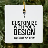 Custom Minimalist Personalized Company Branded  Keramikornament