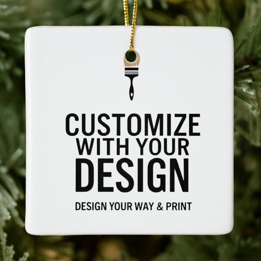 Custom Minimalist Personalized Company Branded Keramikornament