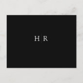 Custom Minimalist Wedding RSVP Ankündigungspostkarte (Rückseite)