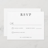 Custom Minimalist Wedding RSVP Ankündigungspostkarte (Vorne/Hinten)