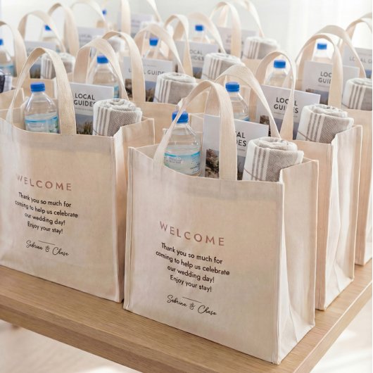Custom Minimalist Wedding Welcome Bags Mini Stoffbeutel