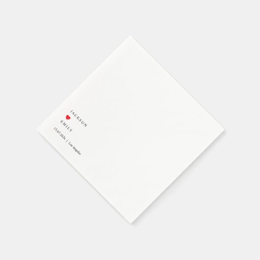 Custom Minimalistic Wedding Napkins Serviette (Ecke)