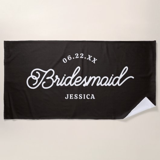 Custom Minimalistisch Bridesmaid Badetuch (Vorderseite)