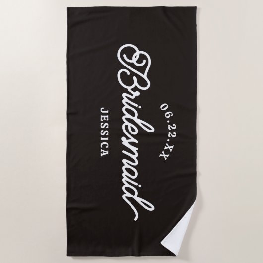 Custom Minimalistisch Bridesmaid Badetuch (Vorderseite)