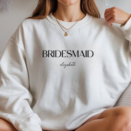 Custom Minimalistisch Bridesmaier Name Bachelorett Sweatshirt