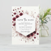 Custom Minimalistisch Burgundy Wedding Save The Date (Stehend Vorderseite)