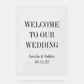 Custom Minimalistisch Clear Elegante Hochzeit Will Acrylschild (Vorderseite)