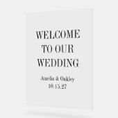 Custom Minimalistisch Clear Elegante Hochzeit Will Acrylschild (Winkel)