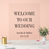 Custom Minimalistisch Clear Elegante Hochzeit Will Acrylschild (Hochzeit)