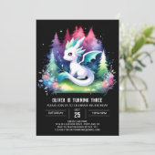 Custom Minimalistisch Dragon Birthday Einladung (Stehend Vorderseite)