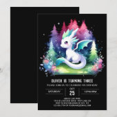 Custom Minimalistisch Dragon Birthday Einladung (Vorne/Hinten)
