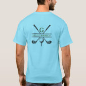 Custom Minimalistisch Elegante Golf Monogram T-Shirt (Rückseite)
