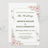 Custom Minimalistisch Elegante Wedding Invitation Einladung (Vorne/Hinten)