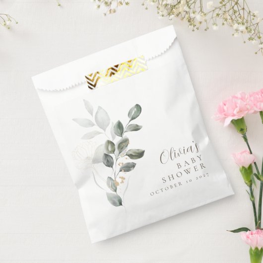 Custom Minimalistisch Greenery Baby Shower Geschenktütchen (Versiegelt)