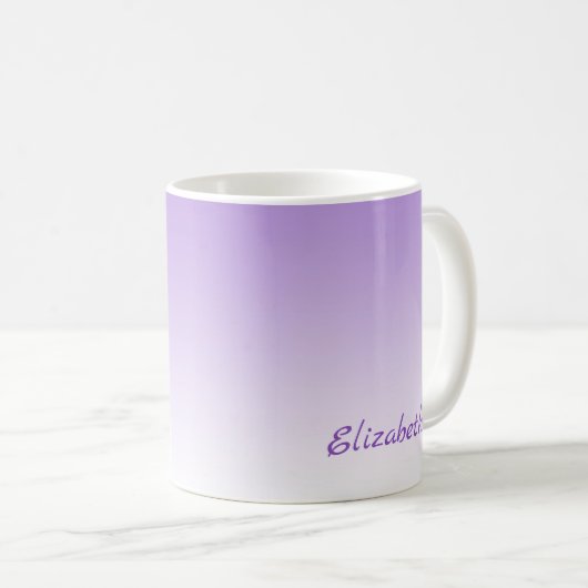 Custom Minimalistisch Lila Ombre Kaffeetasse (VorderseiteRechts)