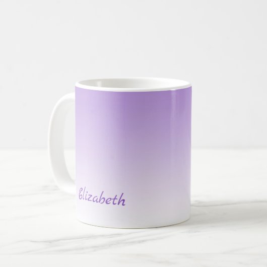 Custom Minimalistisch Lila Ombre Kaffeetasse (Vorderseite Links)