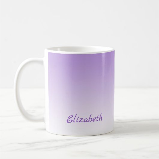Custom Minimalistisch Lila Ombre Kaffeetasse (Links)