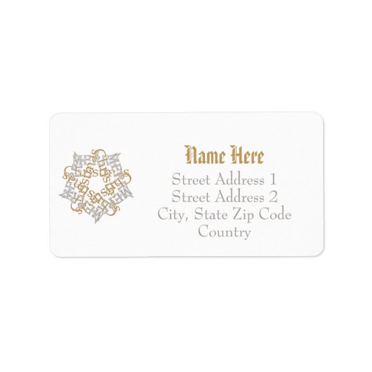 Custom Minimalistisch Merry Christmas Star Silver Adressaufkleber (Vorne)