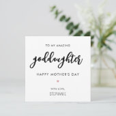Custom Minimalistisch Modern Godtochter Mother Day Karte (Stehend Vorderseite)