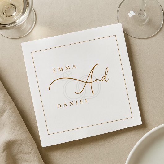 Custom Minimalistisch Monogram Wedding Napkins Serviette