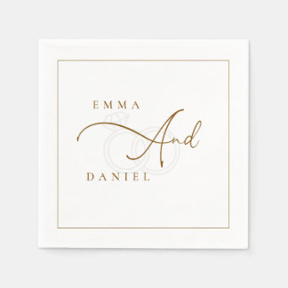 Custom Minimalistisch Monogram Wedding Napkins Serviette