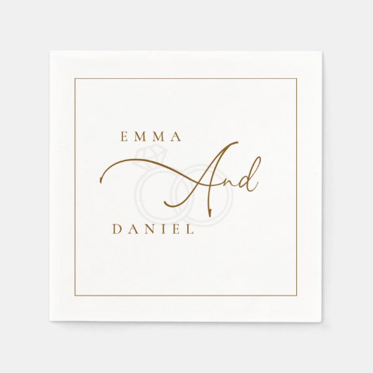 Custom Minimalistisch Monogram Wedding Napkins Serviette (Vorderseite)